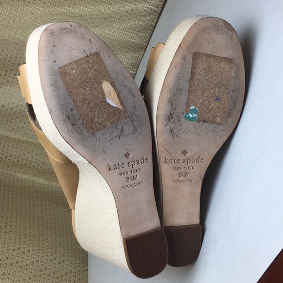Kate Spade New York Tan & Gold  Wedges Sz:8.5M - Picture 4 of 8